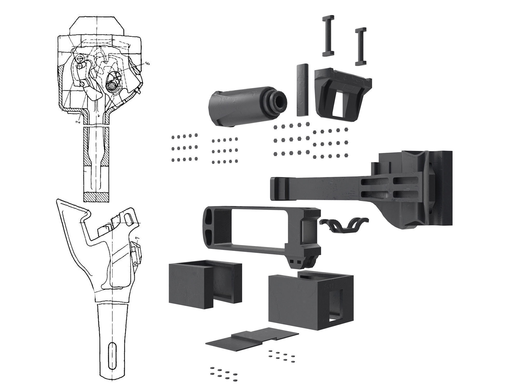  Transport Flat Car Load of Wood 3D model_9