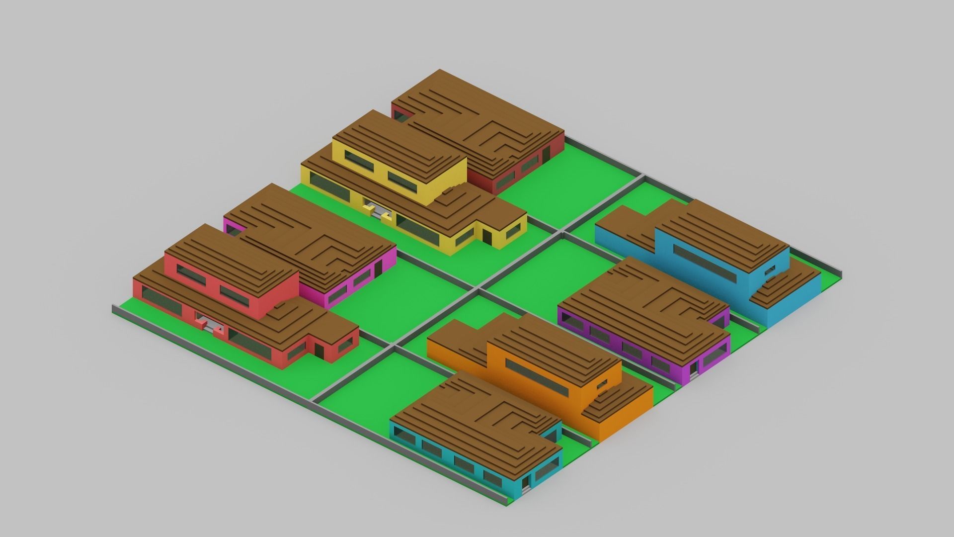 Voxel City Low-poly 3D model_14