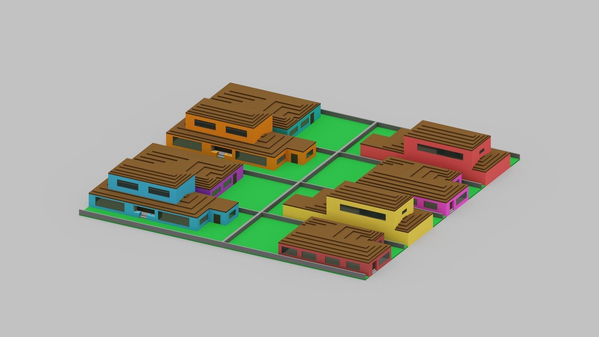 Voxel City Low-poly 3D model_20