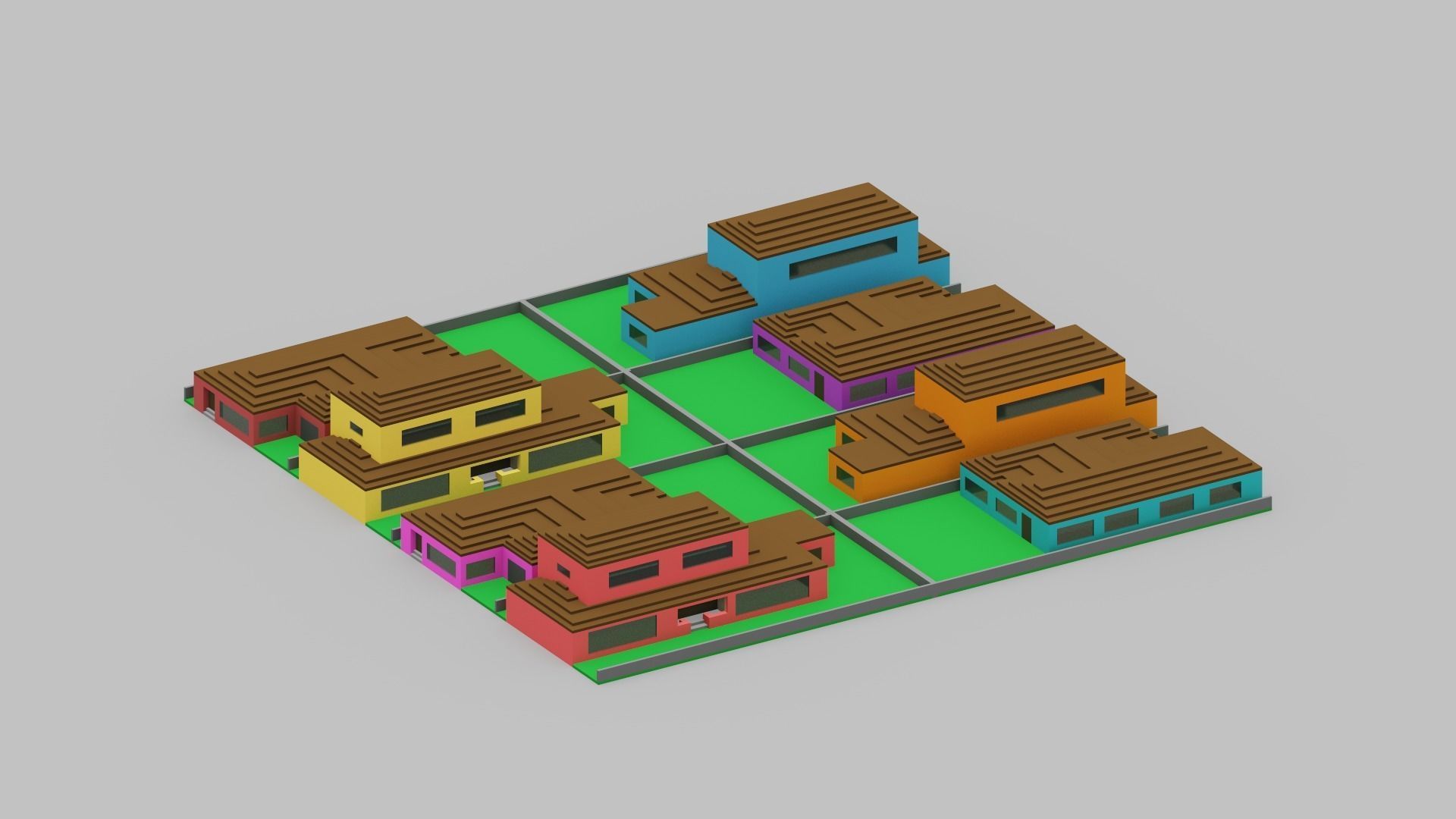 Voxel City Low-poly 3D model_25