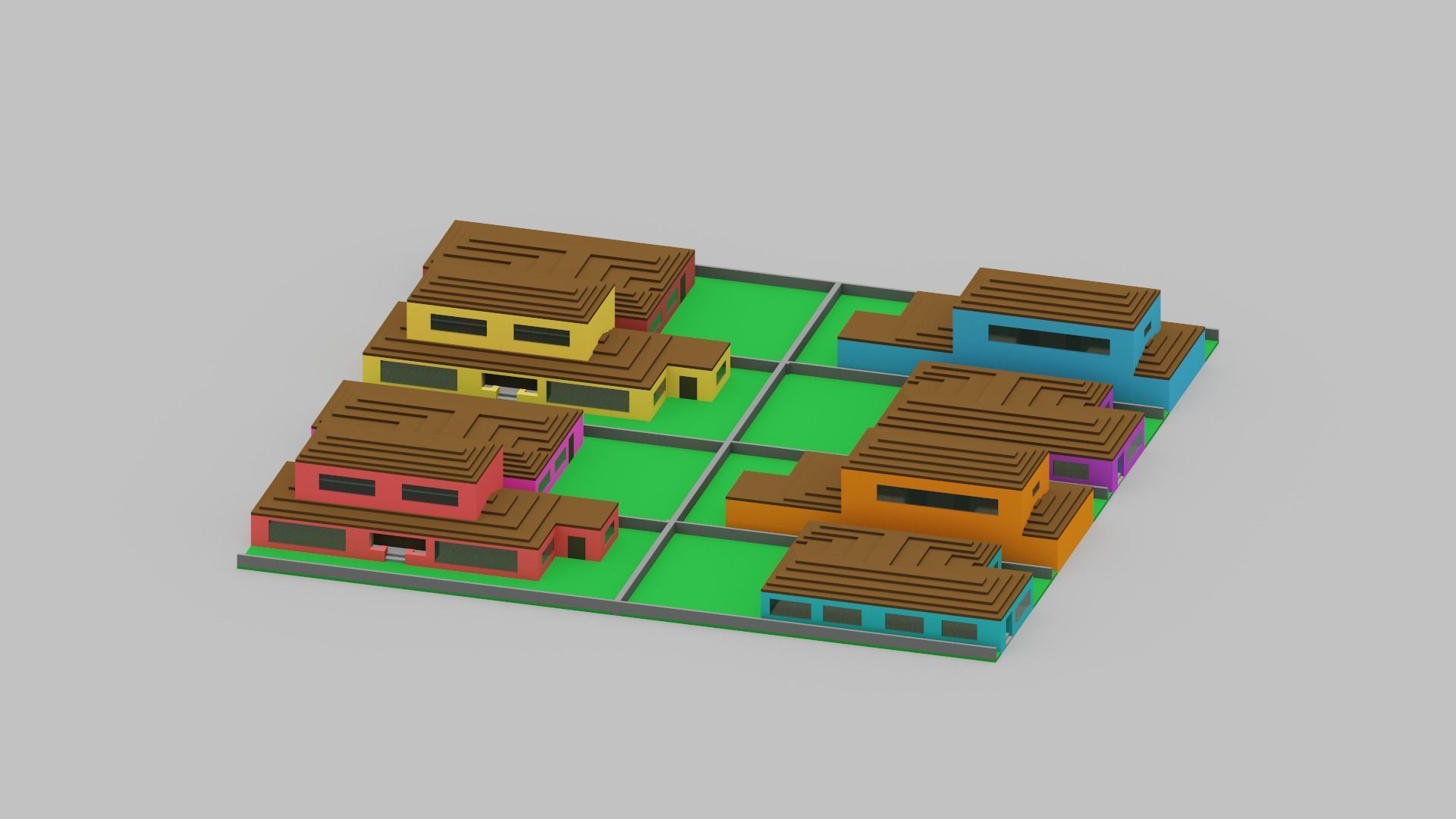 Voxel City Low-poly 3D model_22