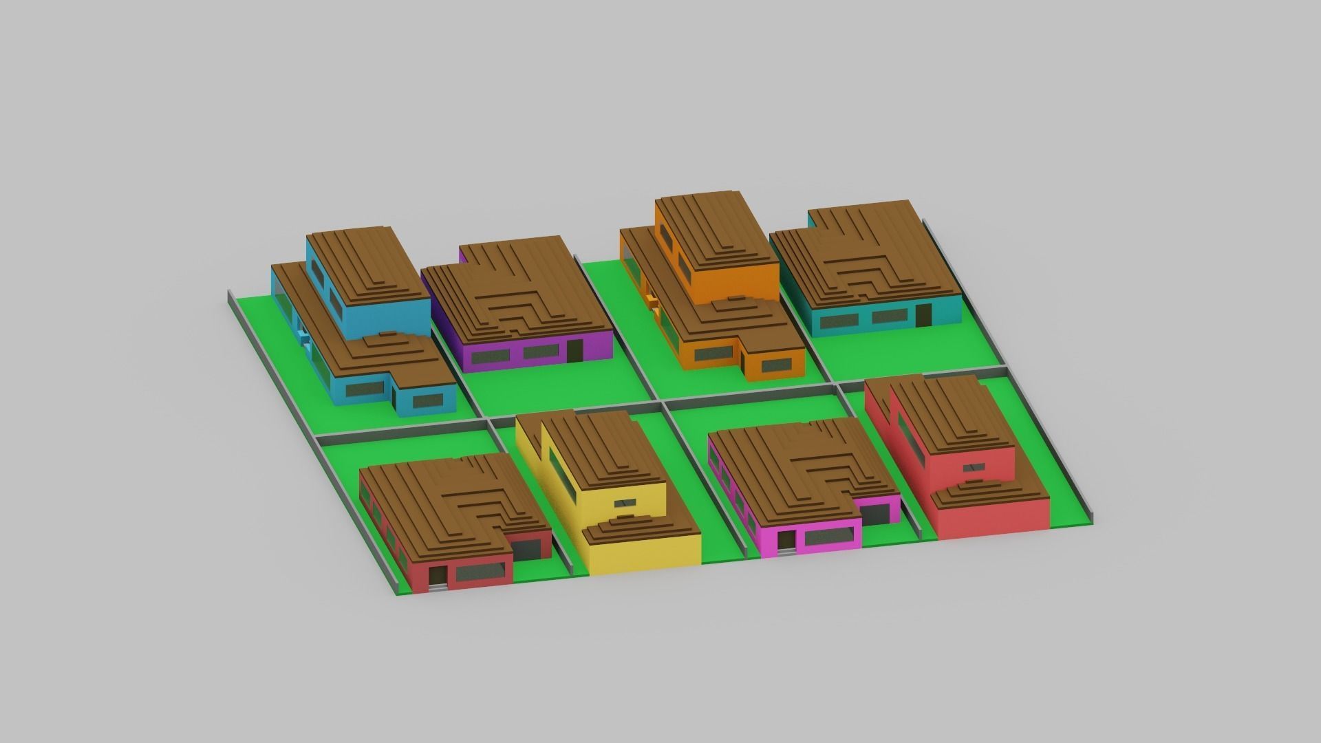 Voxel City Low-poly 3D model_24