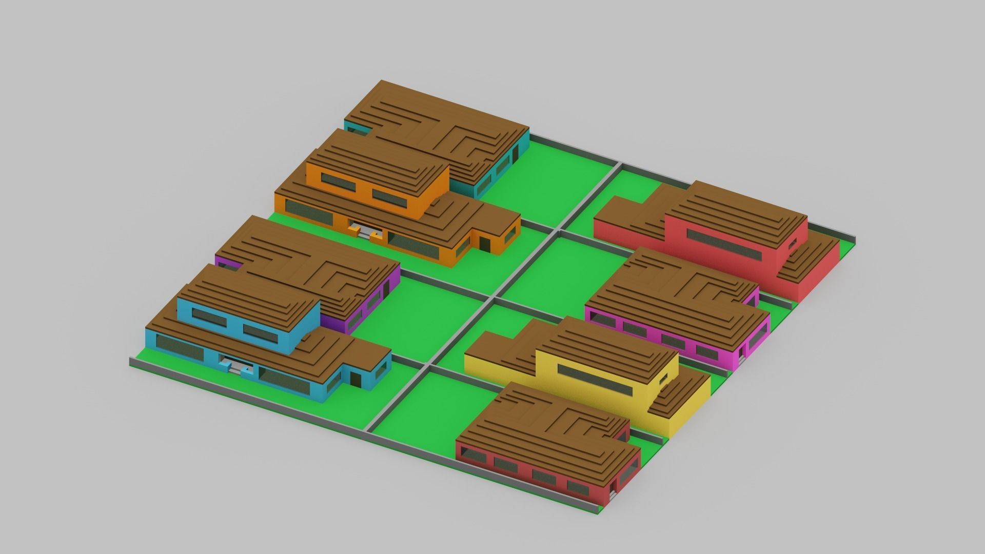 Voxel City Low-poly 3D model_13