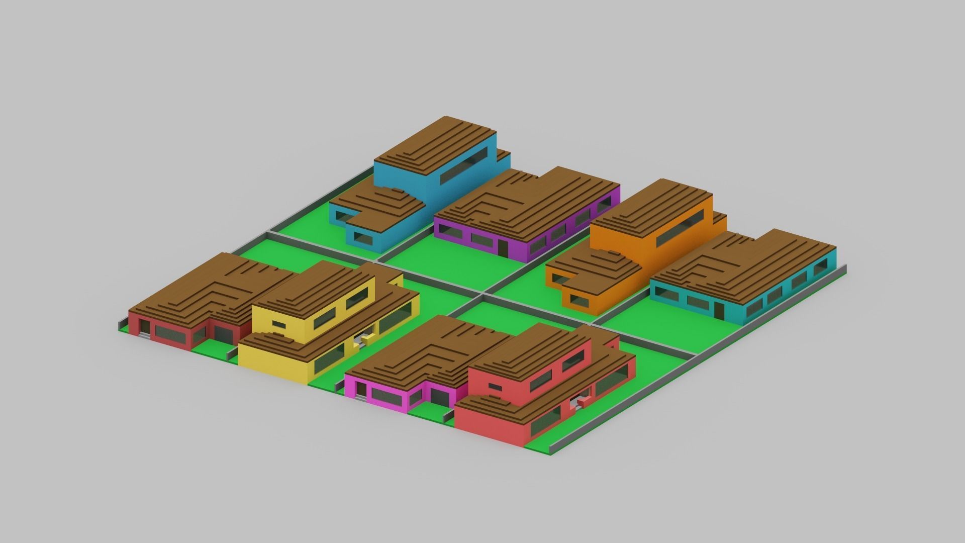 Voxel City Low-poly 3D model_23