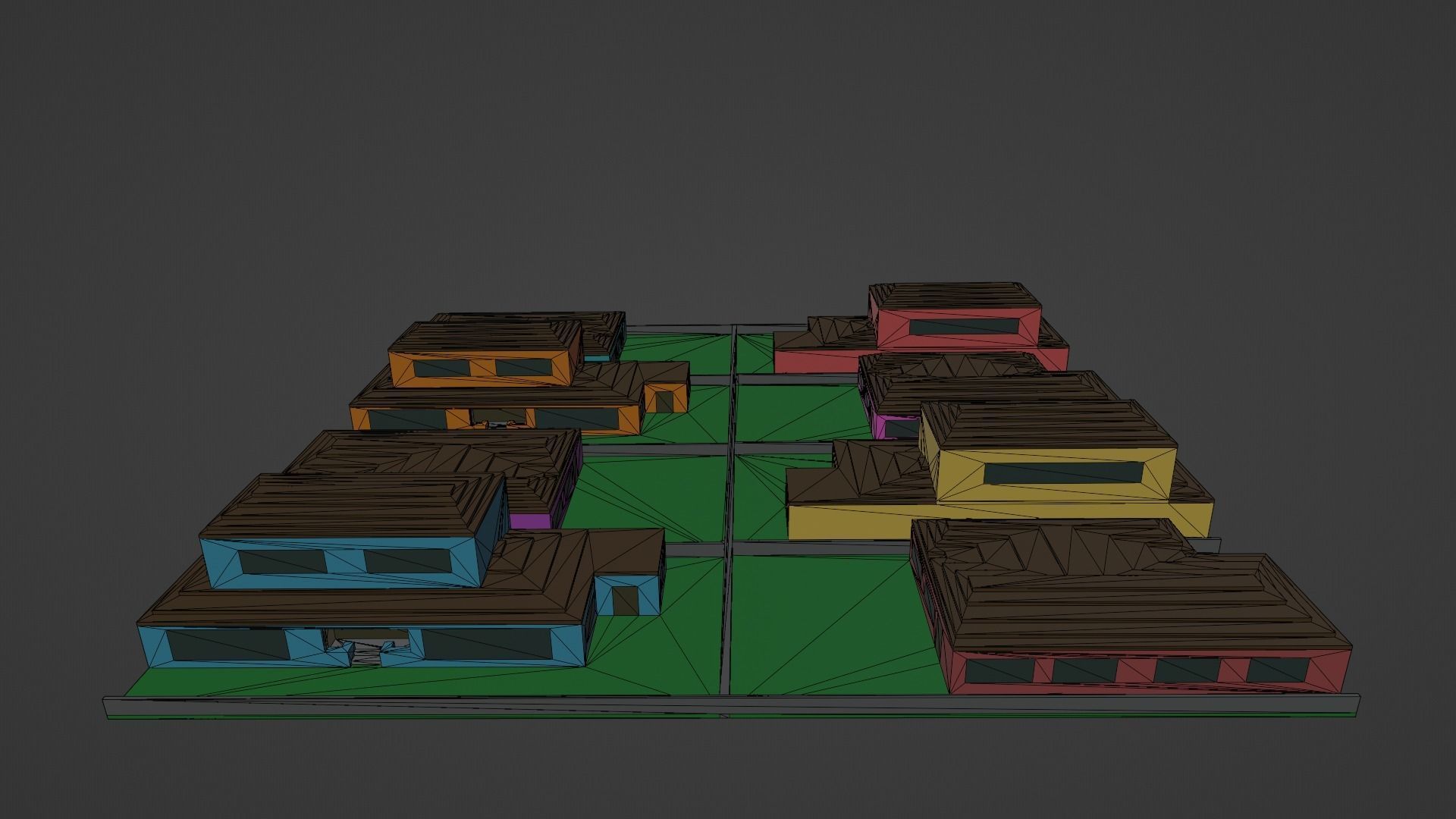 Voxel City Low-poly 3D model_7