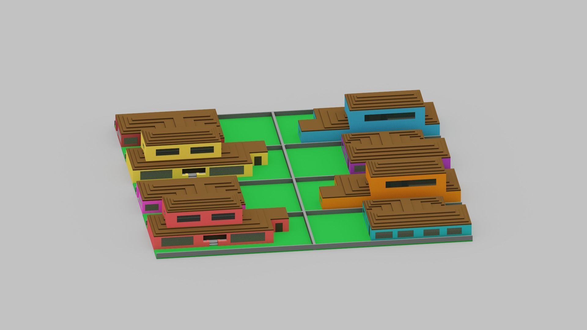 Voxel City Low-poly 3D model_26