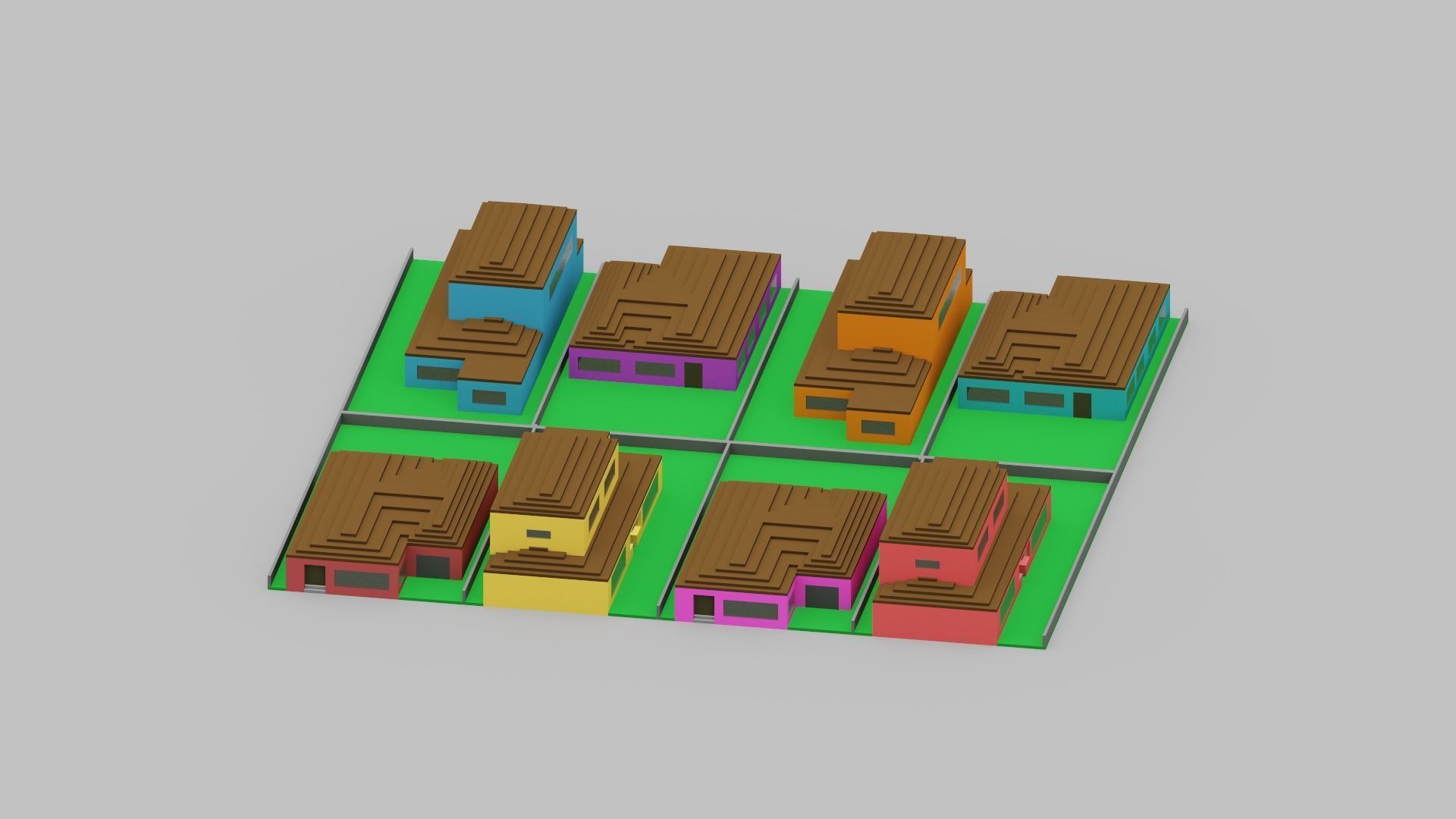 Voxel City Low-poly 3D model_21