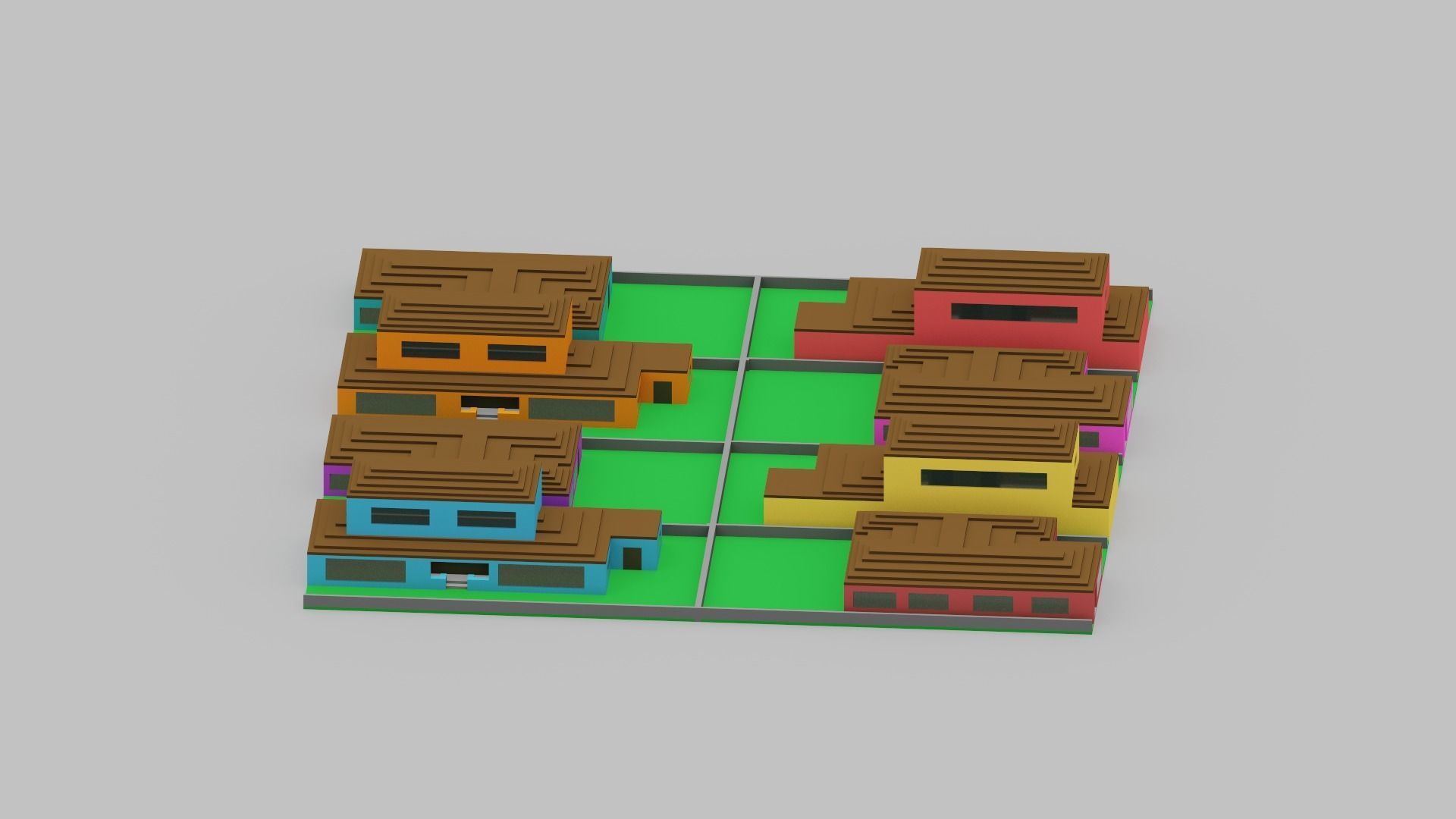 Voxel City Low-poly 3D model_18