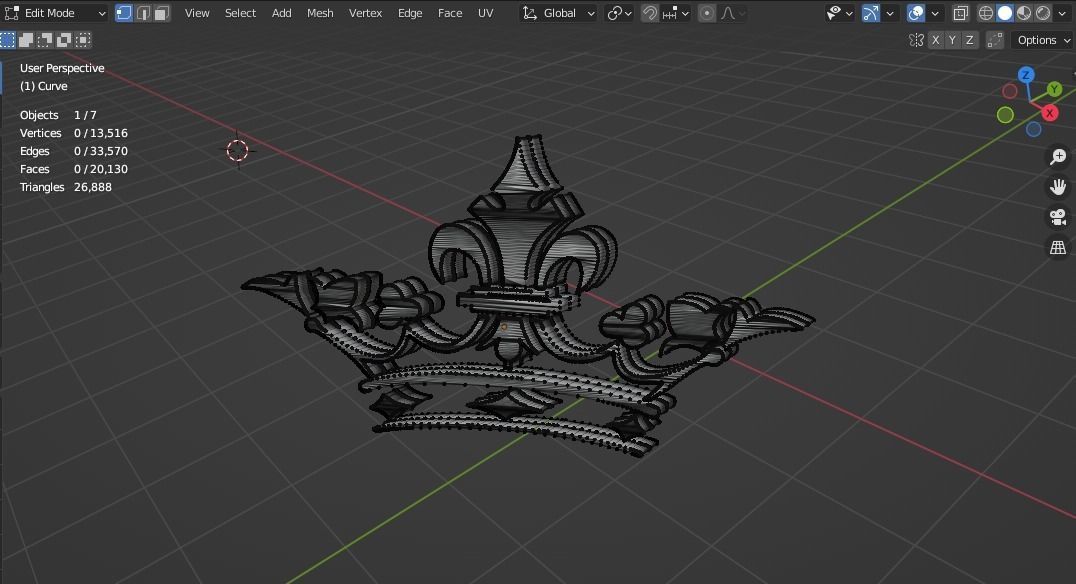Gold Crown Logo 3D model_10