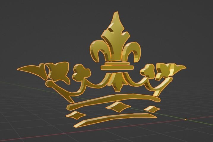 Gold Crown Logo 3D model_9