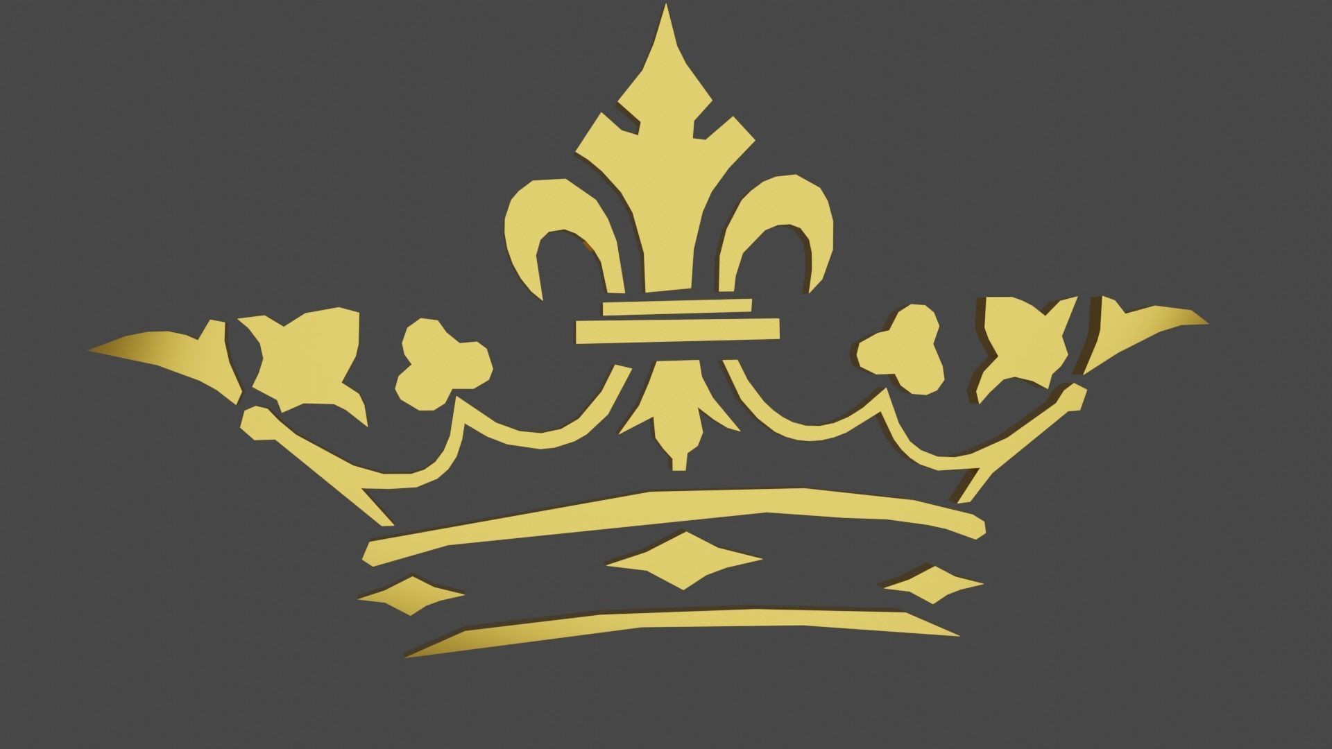 Gold Crown Logo 3D model_13