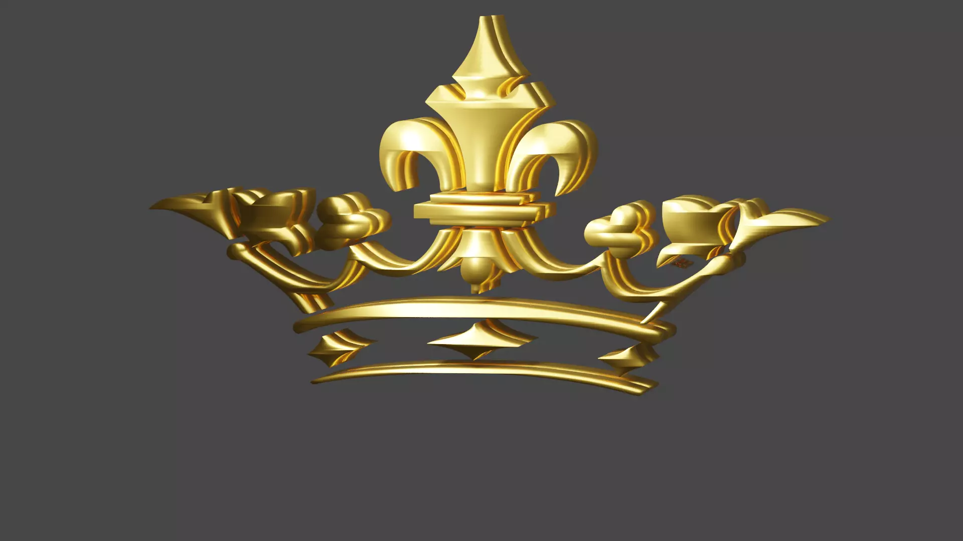 Gold Crown Logo 3D model_0
