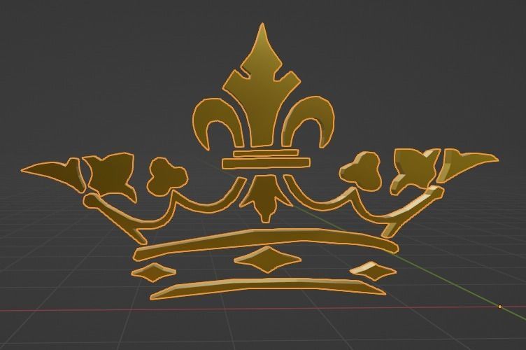 Gold Crown Logo 3D model_8