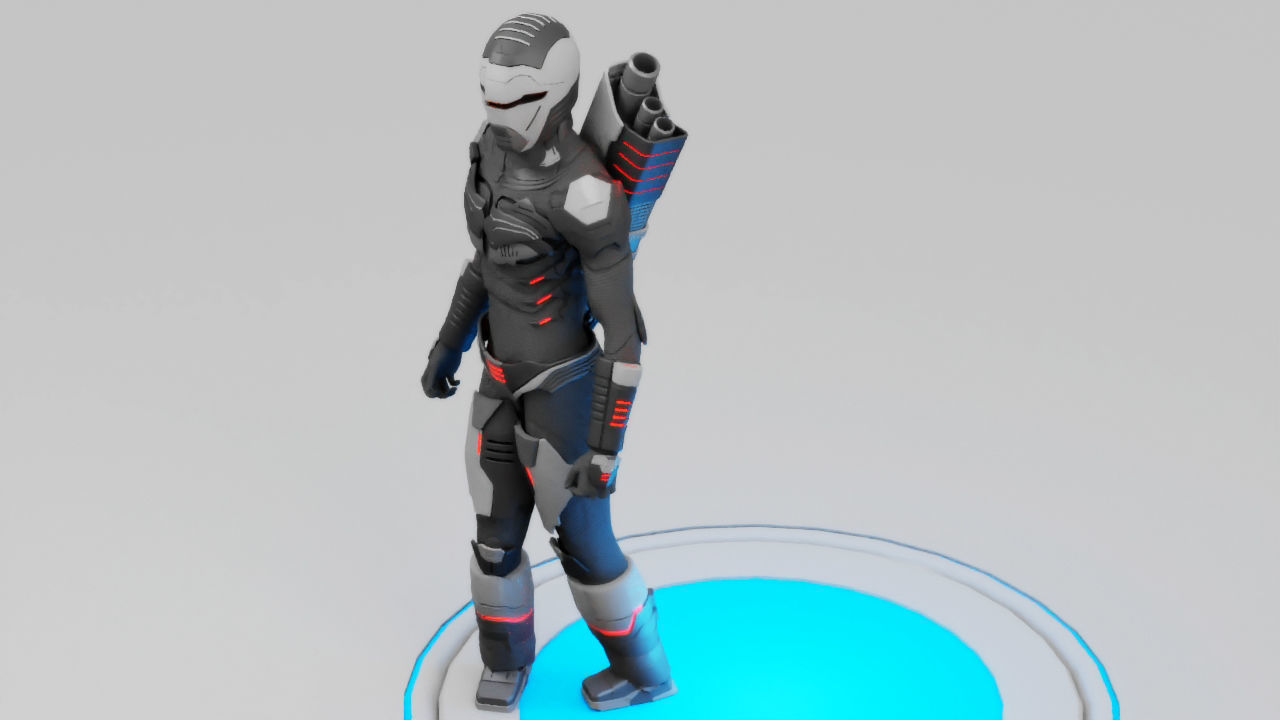sci-fi trooper rigged - animated character 3D model_3