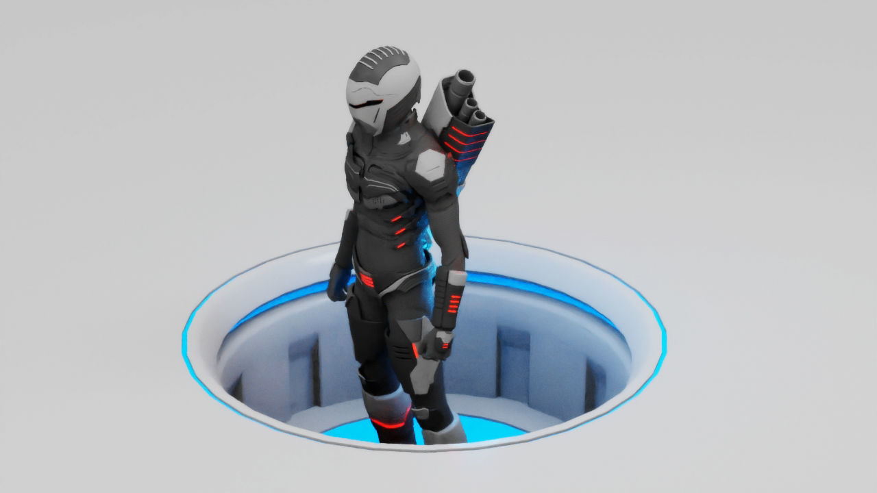 sci-fi trooper rigged - animated character 3D model_2