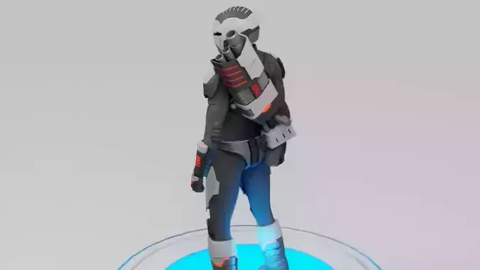 sci-fi trooper rigged - animated character 3D model