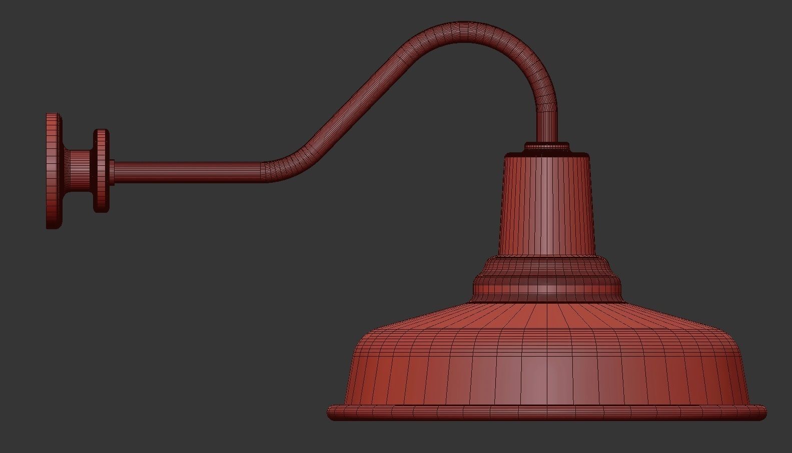 Barn Lamp WM Light Low-poly 3D model_9