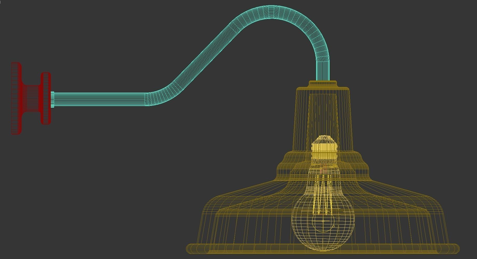 Barn Lamp WM Light Low-poly 3D model_5