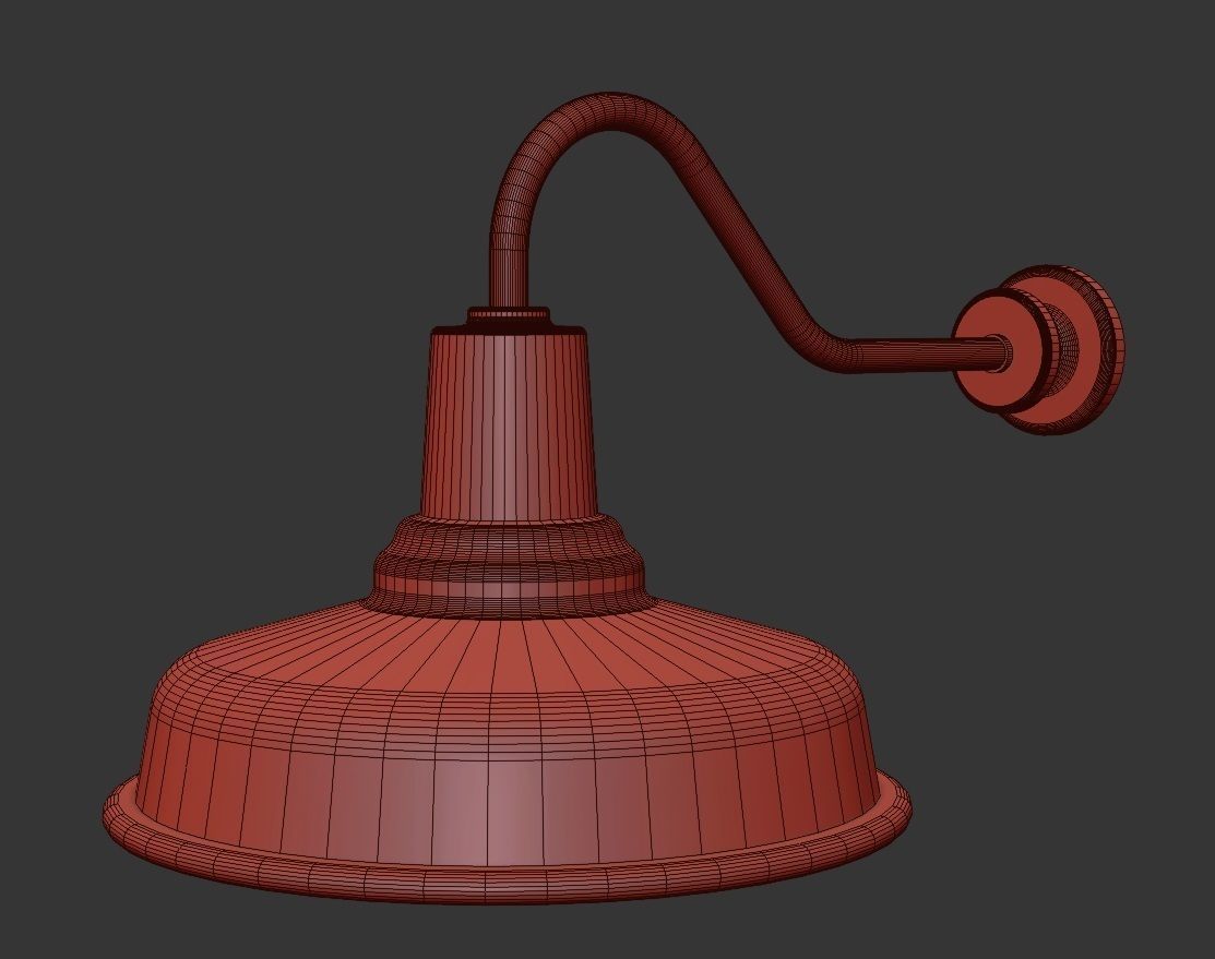 Barn Lamp WM Light Low-poly 3D model_7