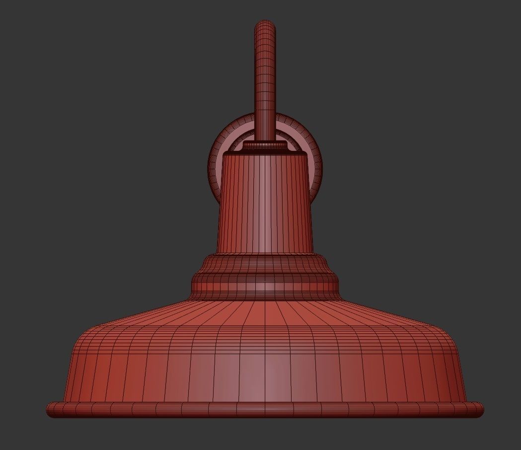 Barn Lamp WM Light Low-poly 3D model_12