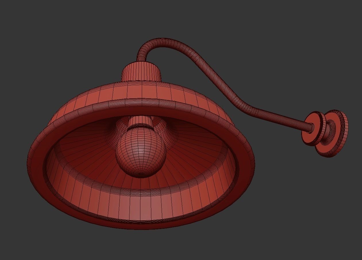 Barn Lamp WM Light Low-poly 3D model_8