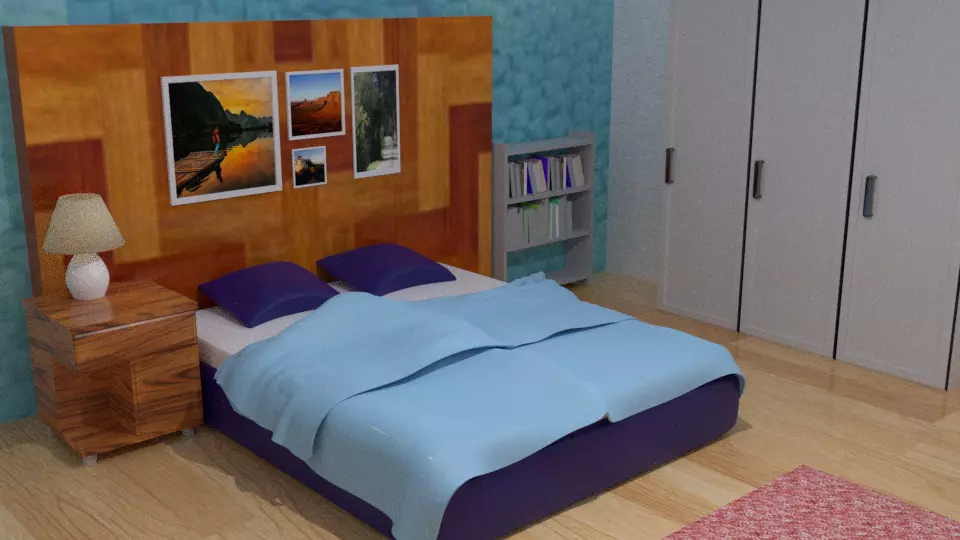 Bed room 3d model Free 3D model_0