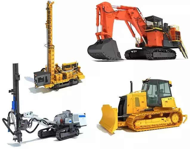 Mining Machinery Equipment 3D Model Collection