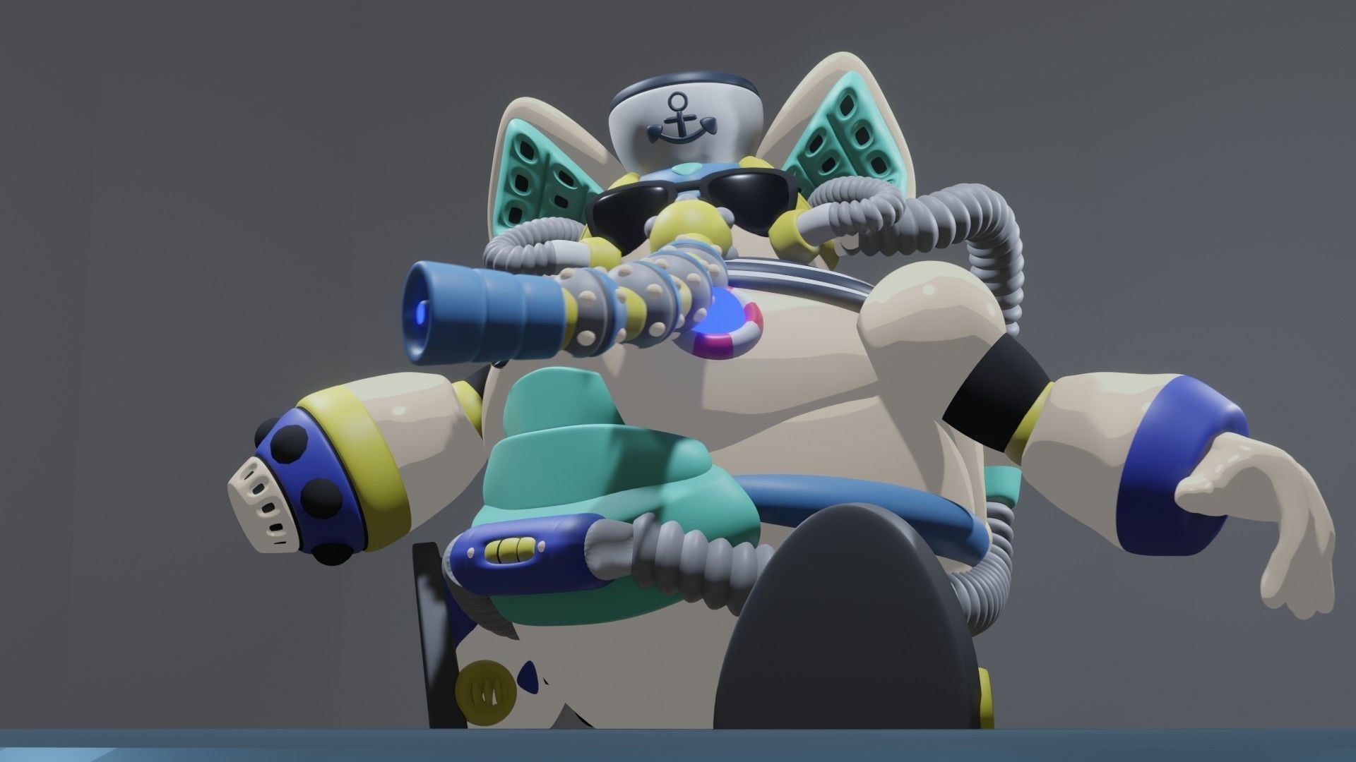 Summer Mammoth Low-poly 3D model_8