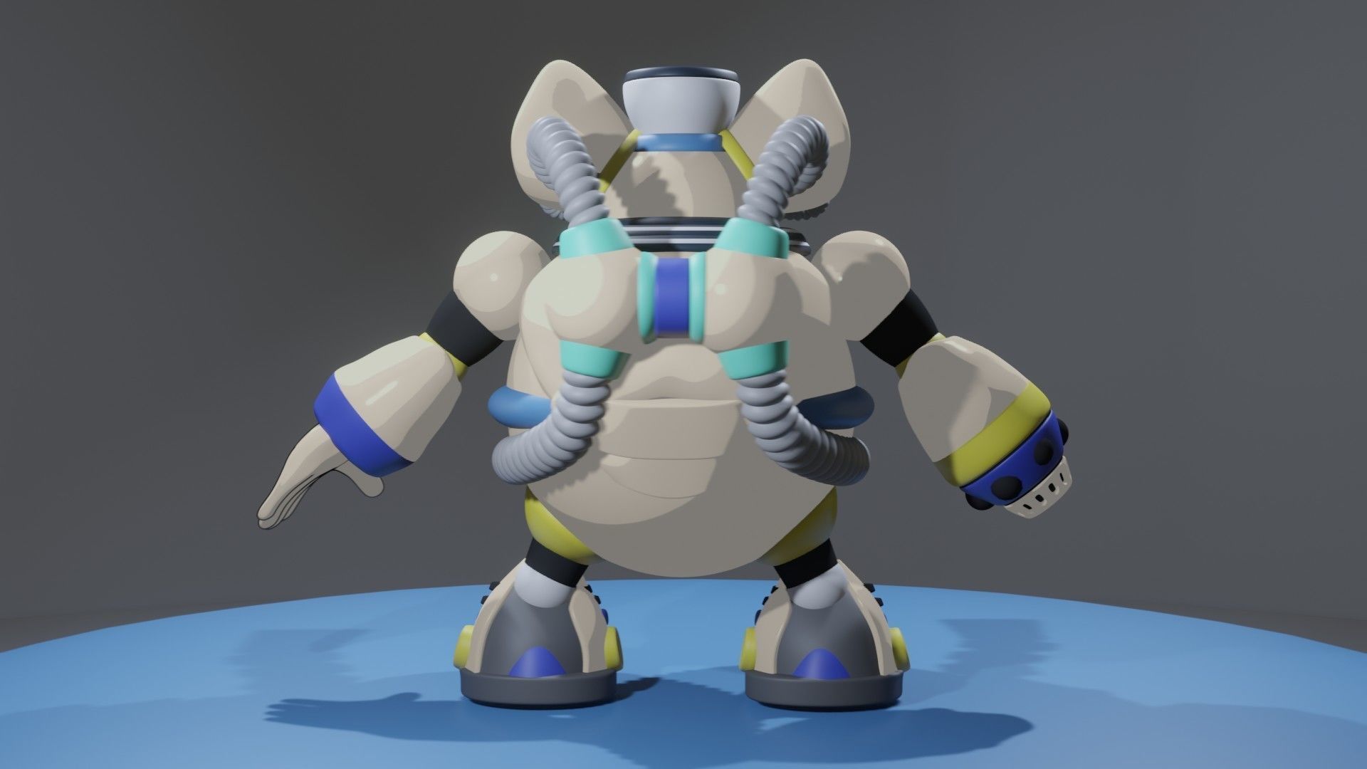 Summer Mammoth Low-poly 3D model_4