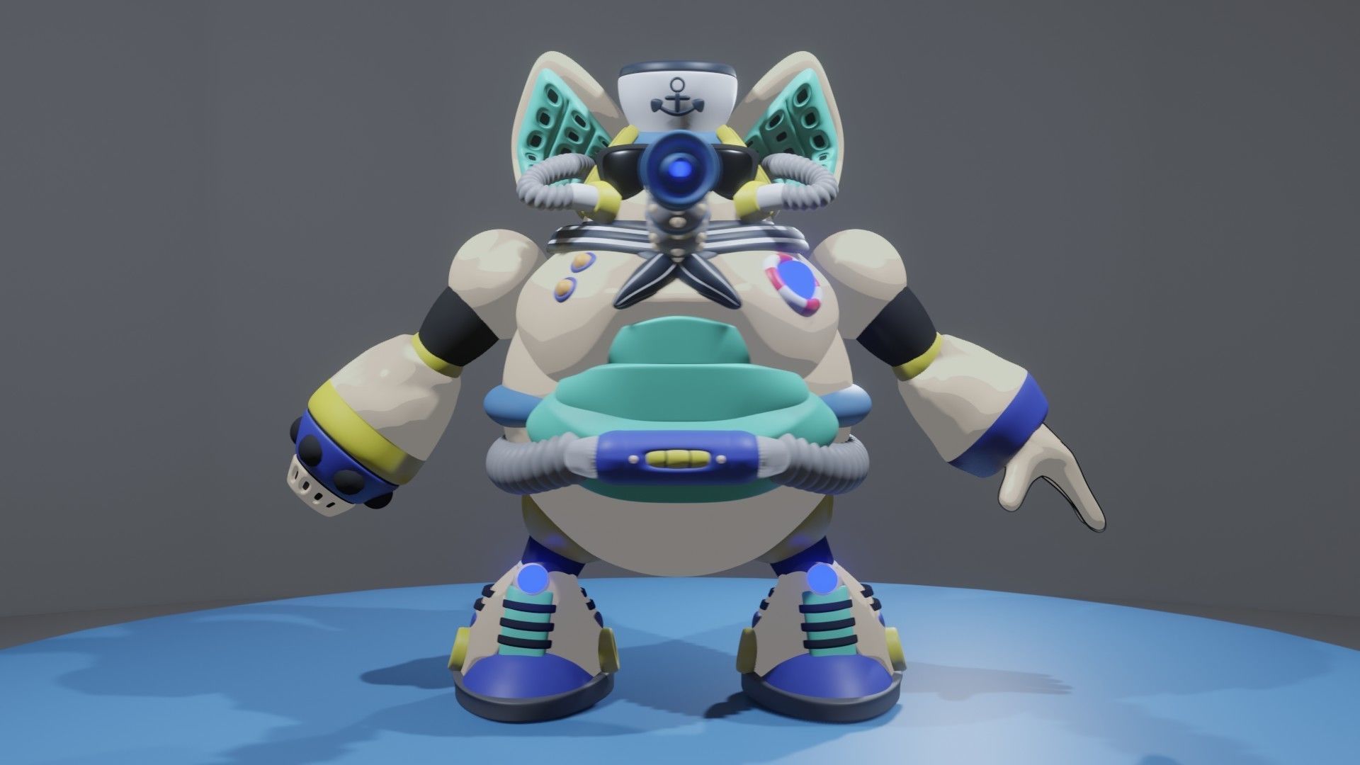 Summer Mammoth Low-poly 3D model_2