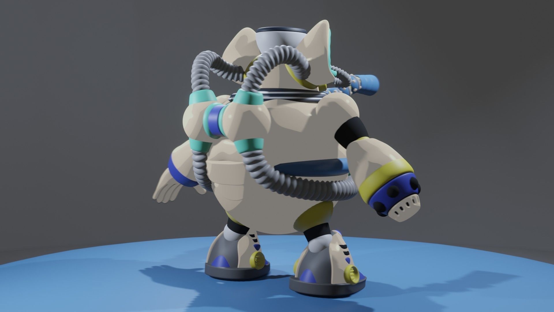 Summer Mammoth Low-poly 3D model_5