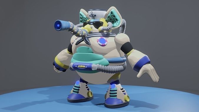 Summer Mammoth Low-poly 3D model