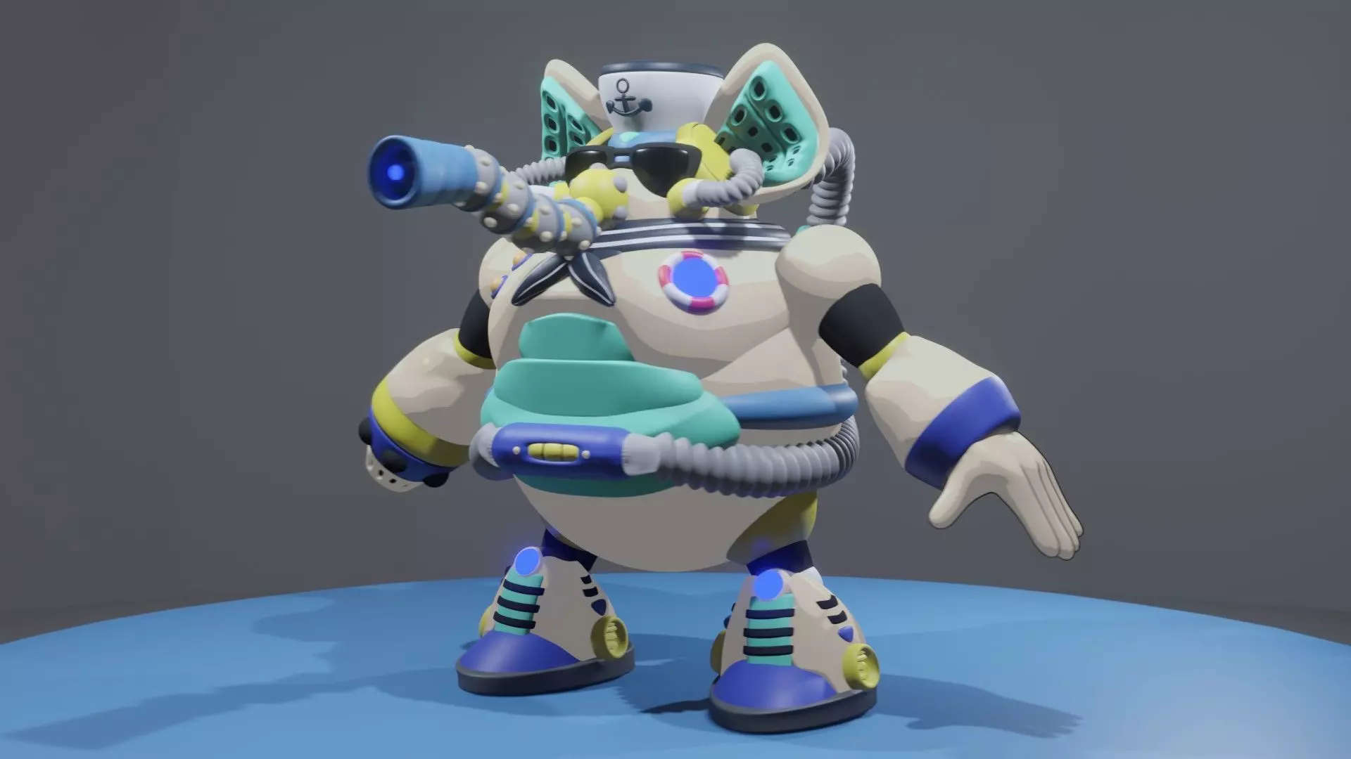 Summer Mammoth Low-poly 3D model_0