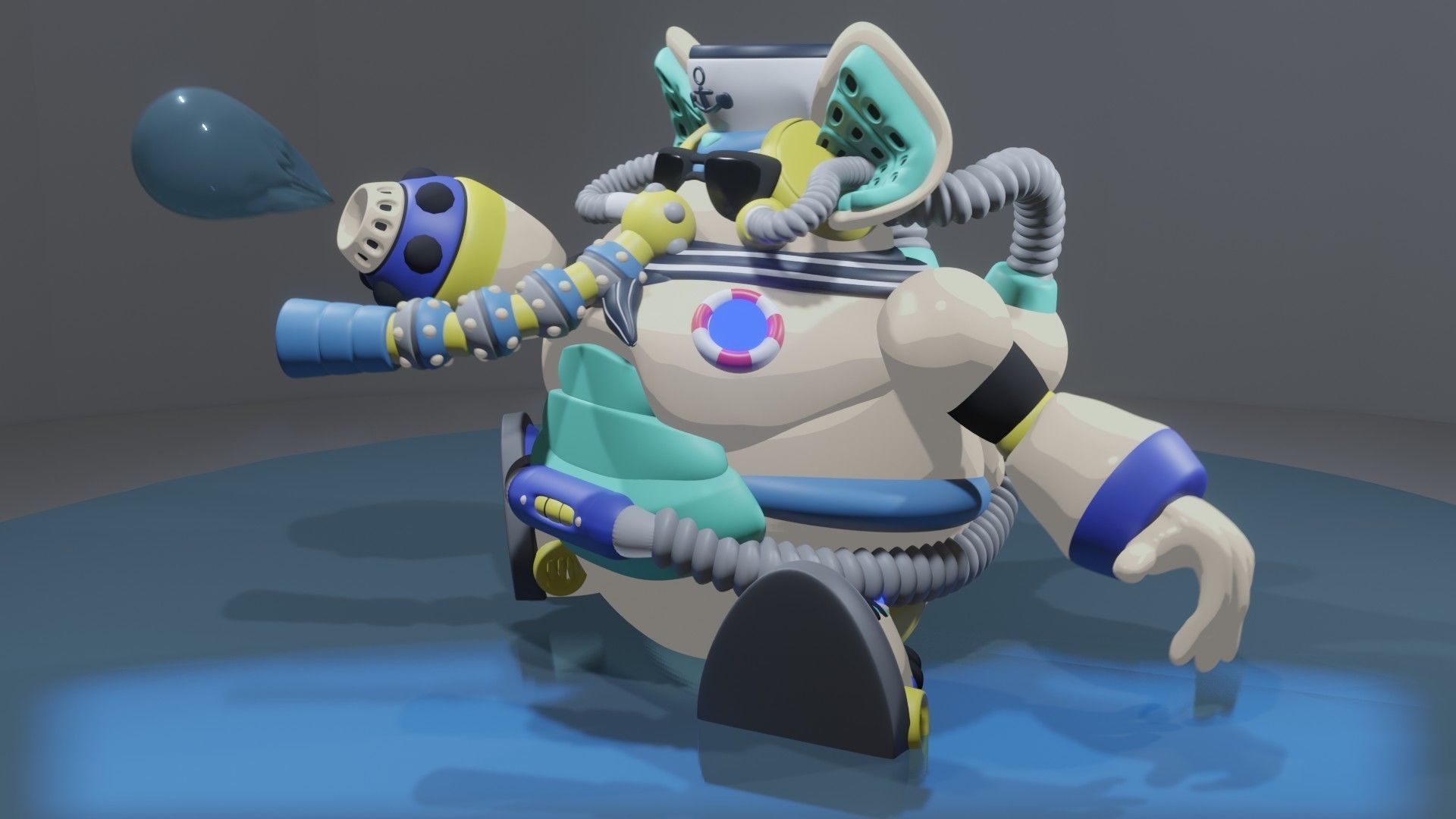 Summer Mammoth Low-poly 3D model_7