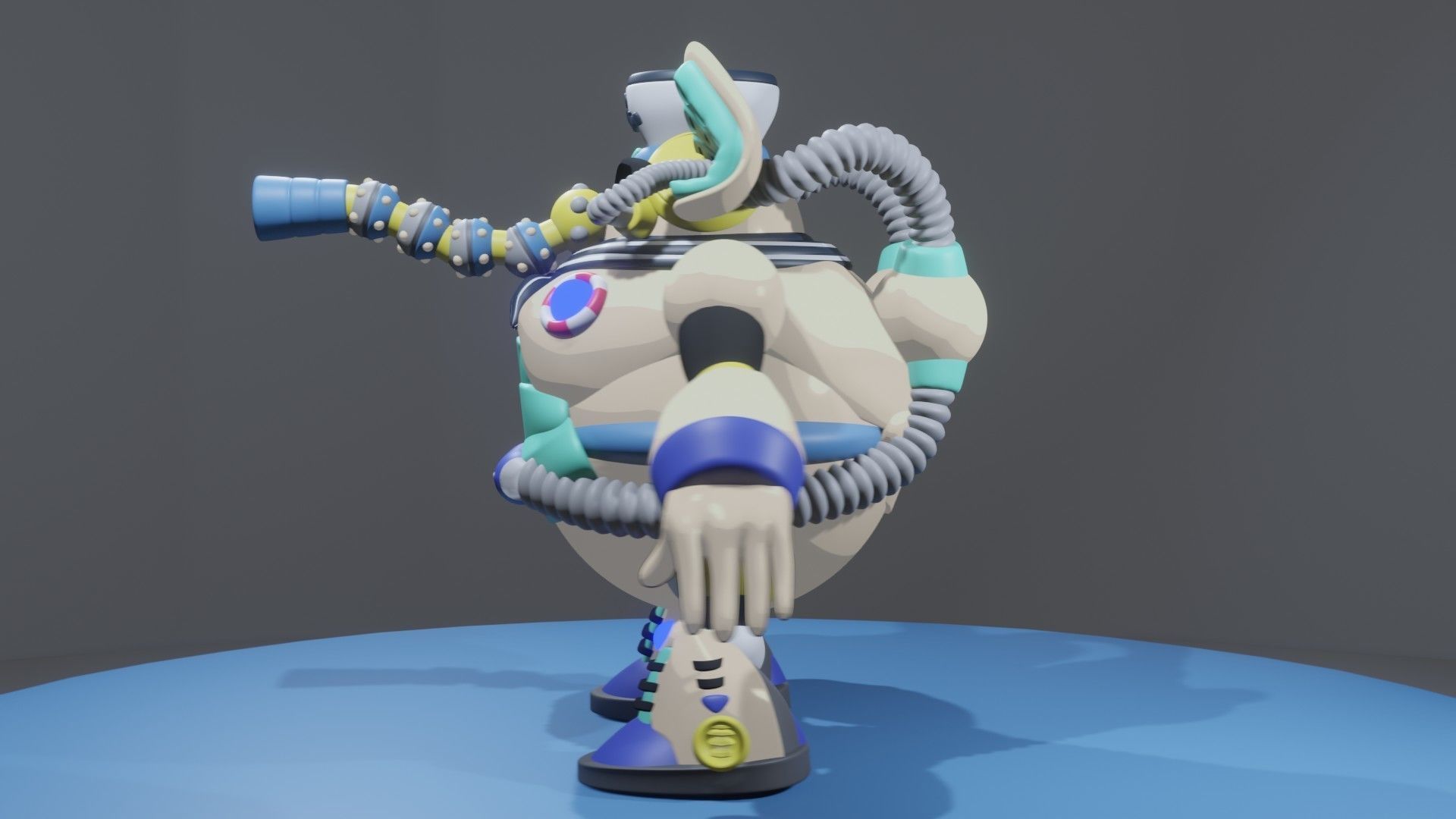 Summer Mammoth Low-poly 3D model_3