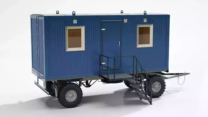 TRAILER with wheels and door 3D model