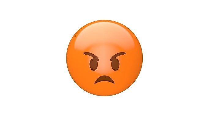 Apple Pouting Face 3D model