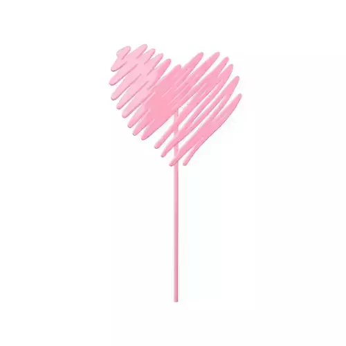 Heart Decorative Flag v1 002 Low-poly 3D model