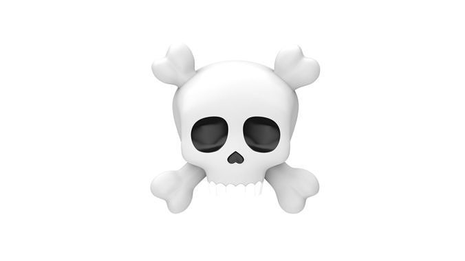 Apple Skull and Crossbones 3D model