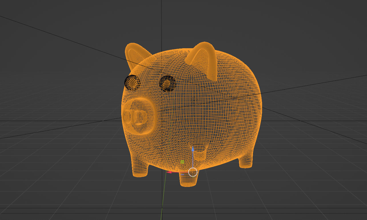 Gold Piggy Bank 3D model 3D model_7