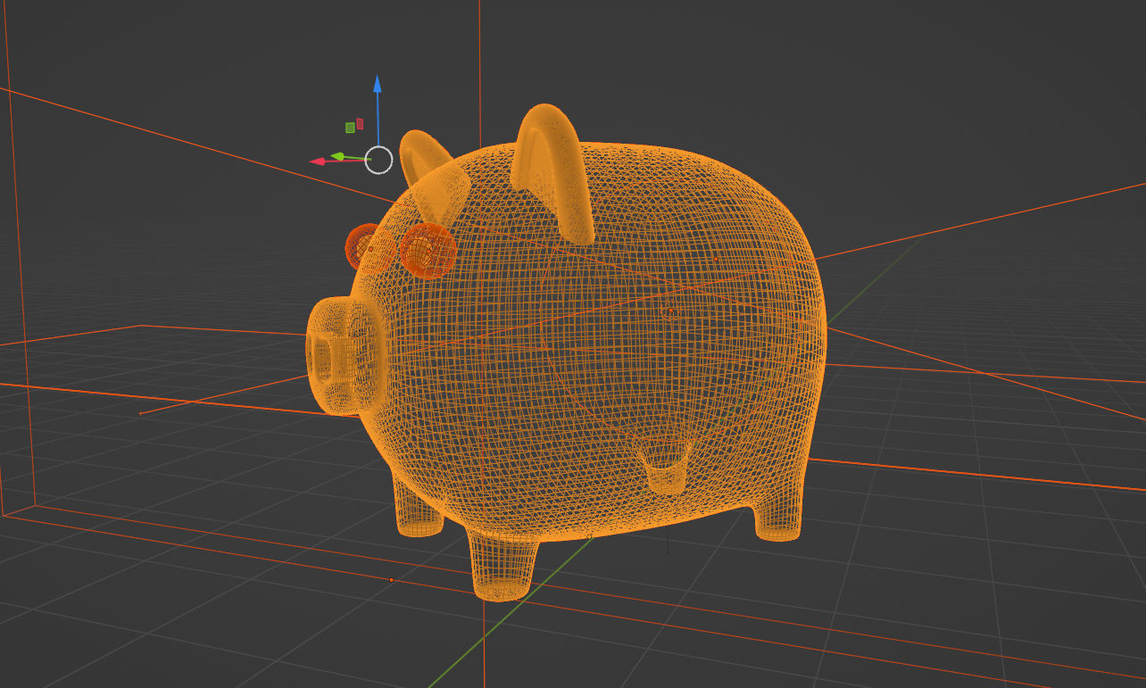 Gold Piggy Bank 3D model 3D model_8