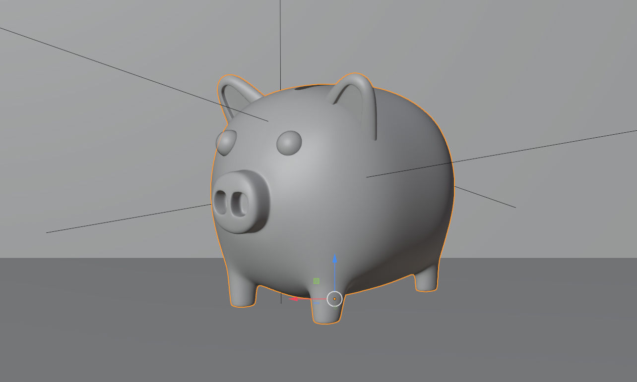 Gold Piggy Bank 3D model 3D model_5