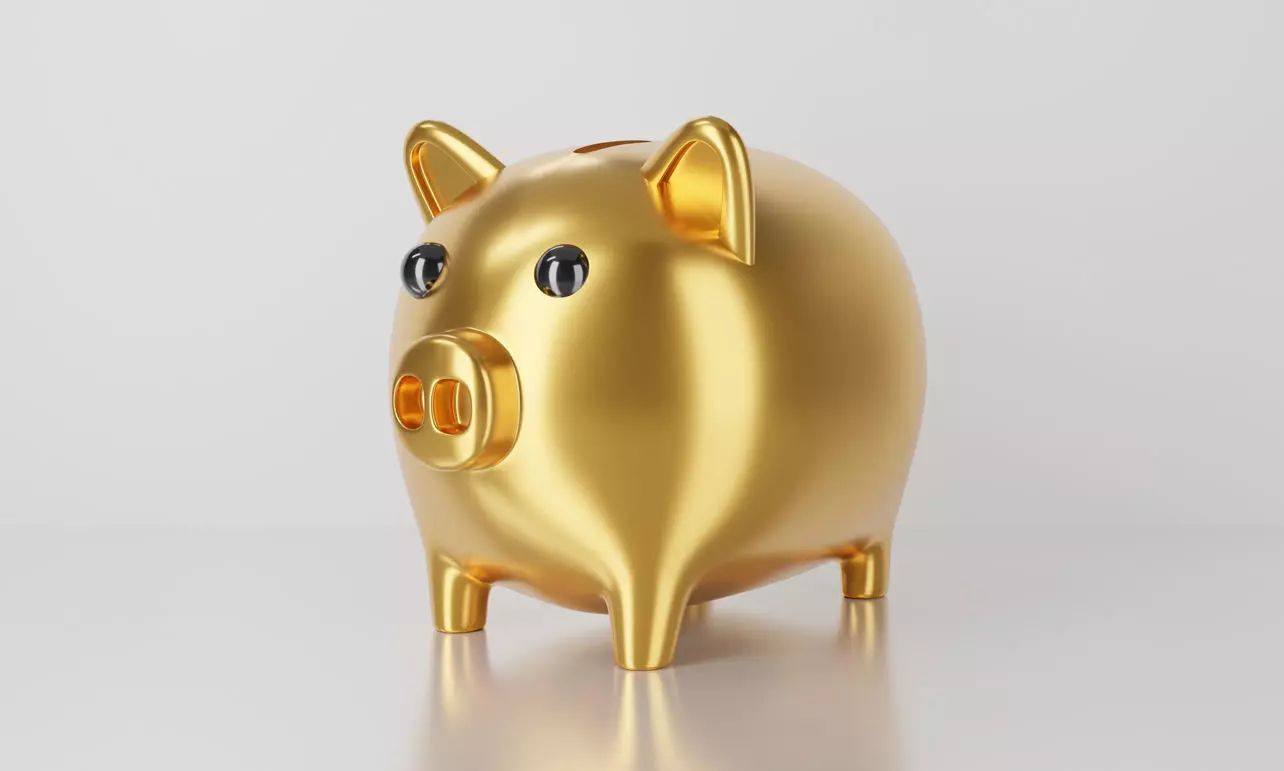 Gold Piggy Bank 3D model 3D model_0