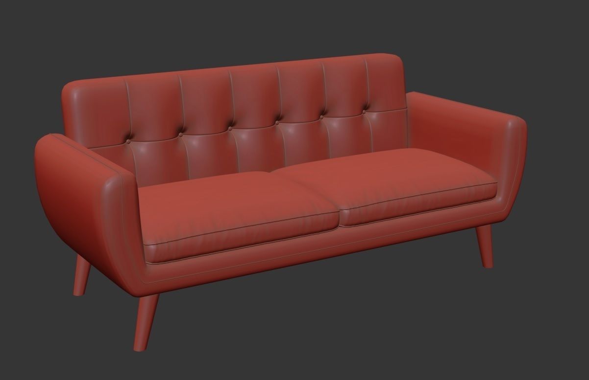 Loveseats Sofa  for Augmented Reality  Glb and Usdz  Free low-poly 3D model_3
