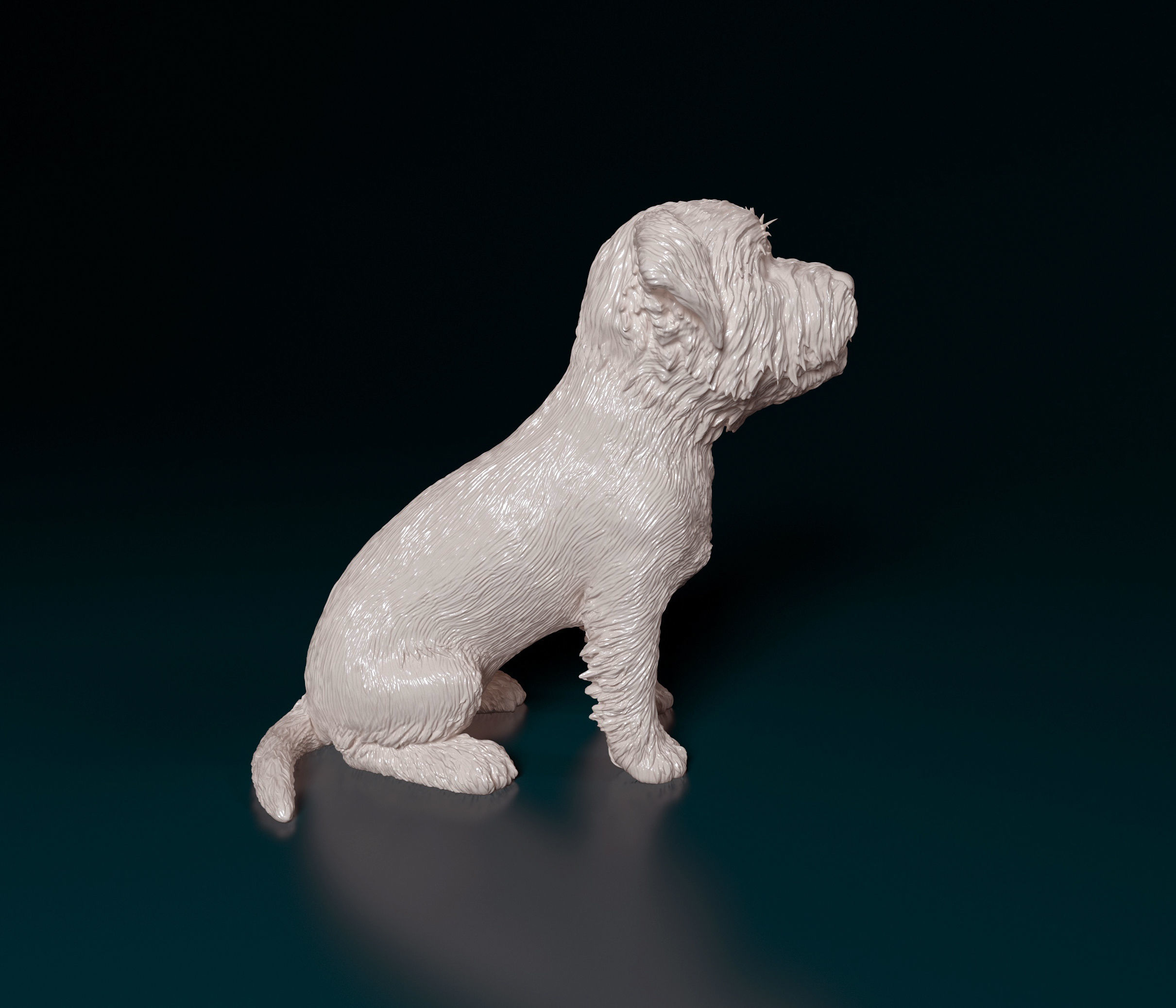 West highland white terrier sitting 3D print model_2