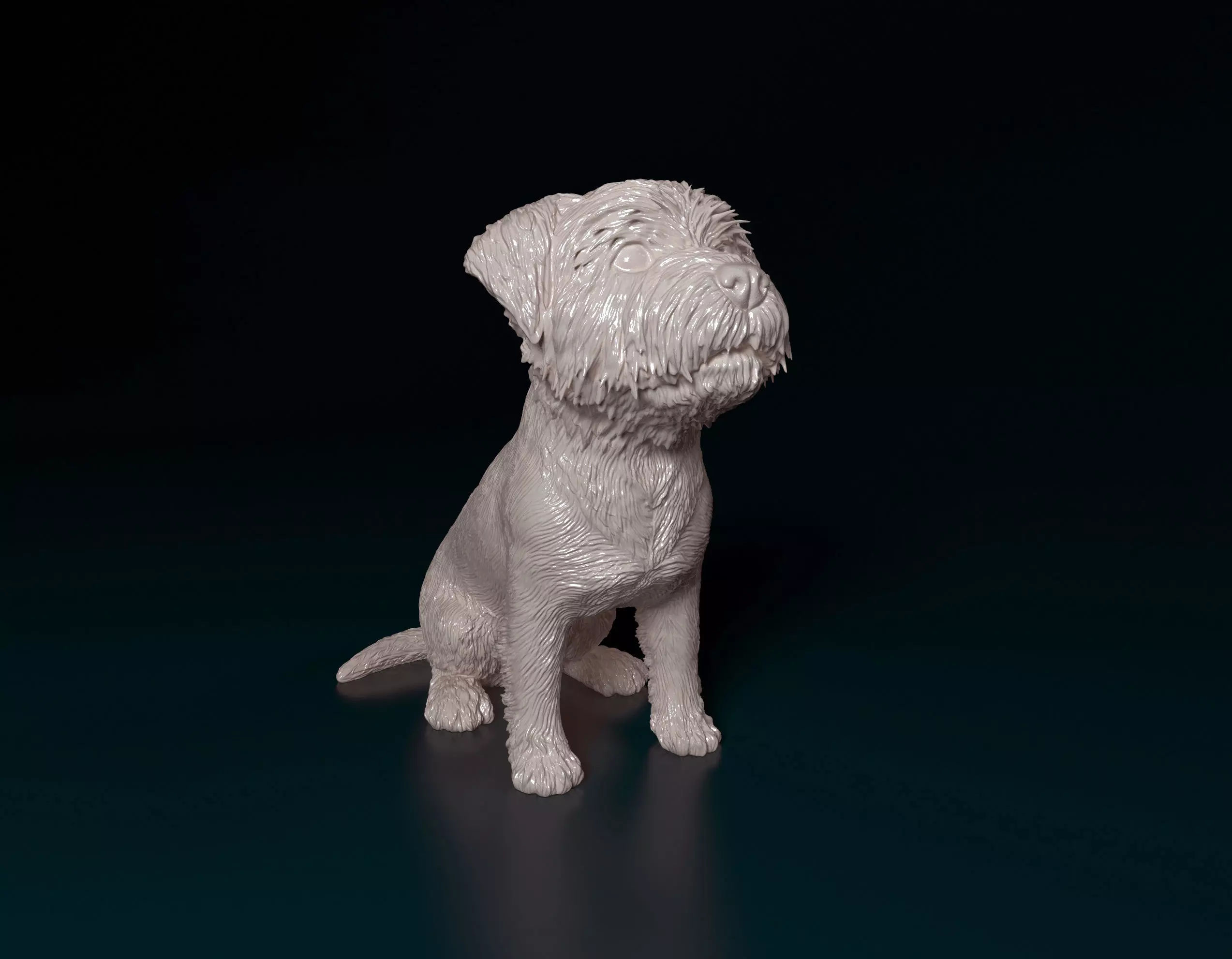 West highland white terrier sitting 3D print model_0
