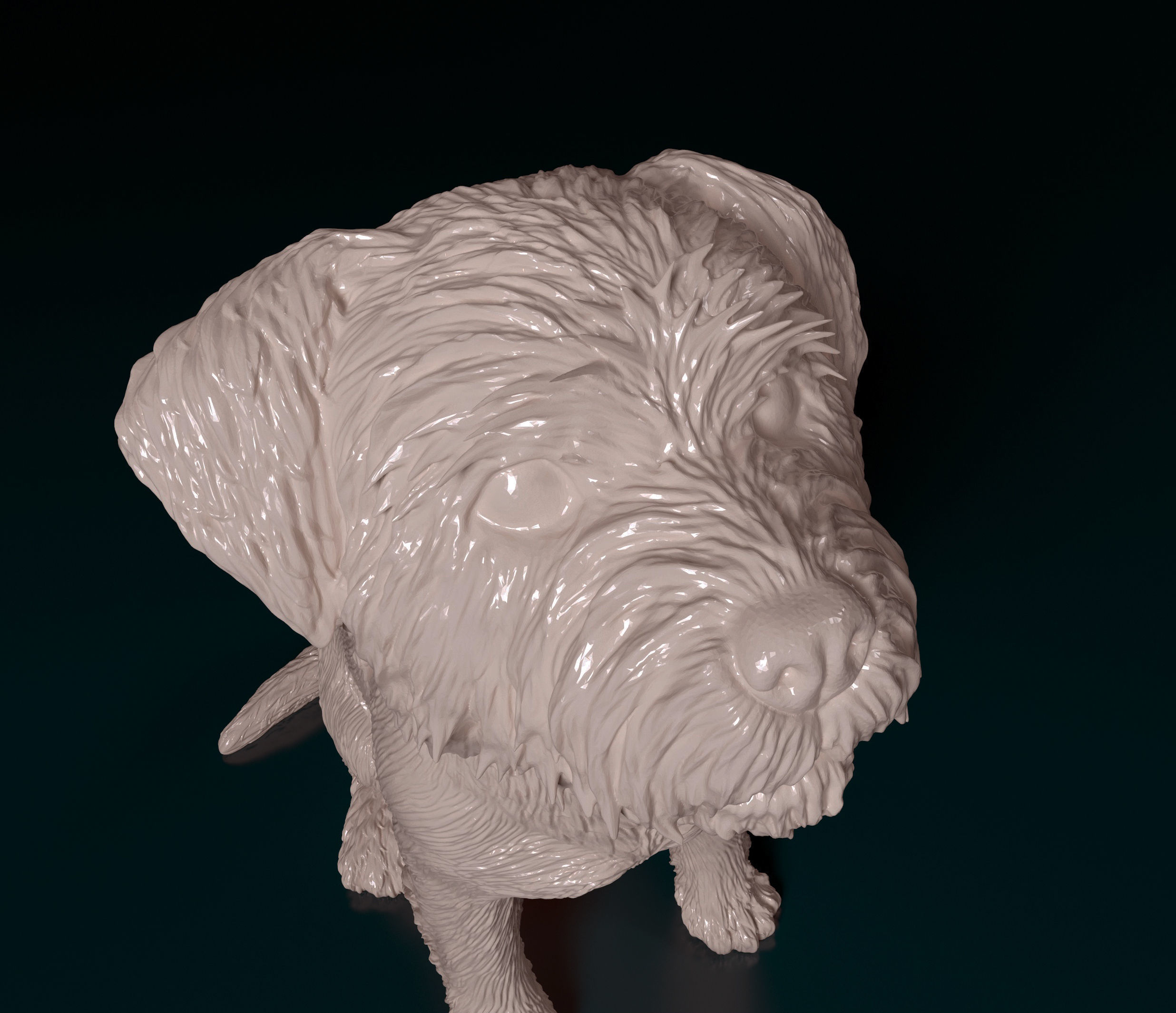 West highland white terrier sitting 3D print model_8