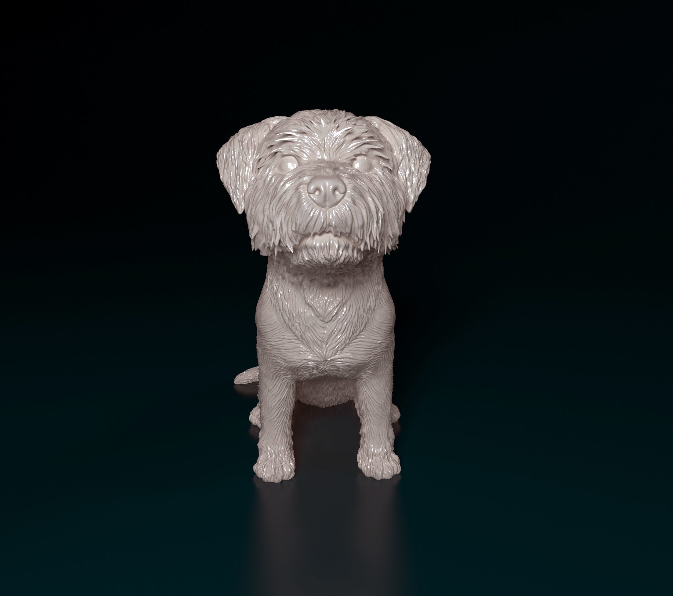 West highland white terrier sitting 3D print model_7