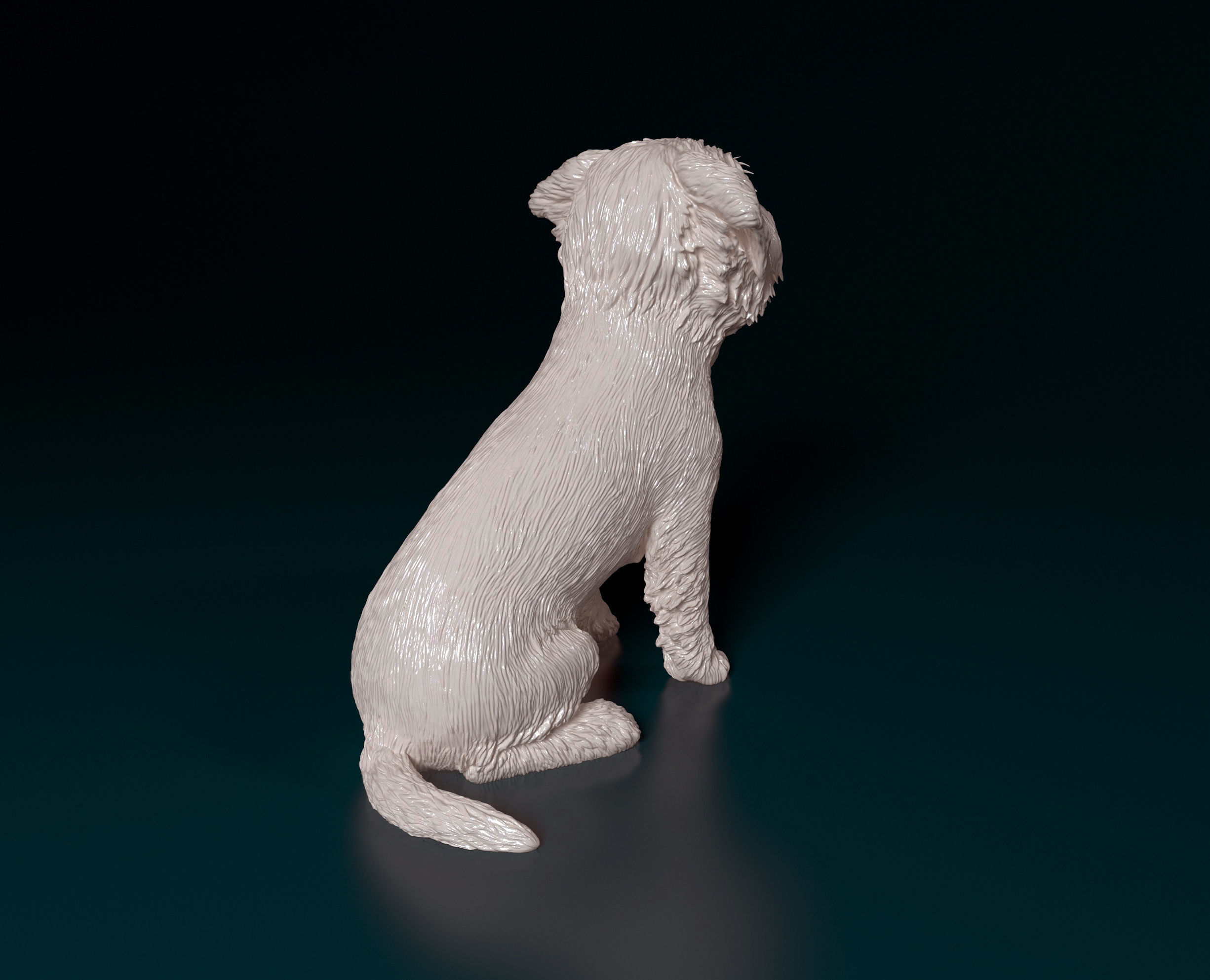 West highland white terrier sitting 3D print model_3