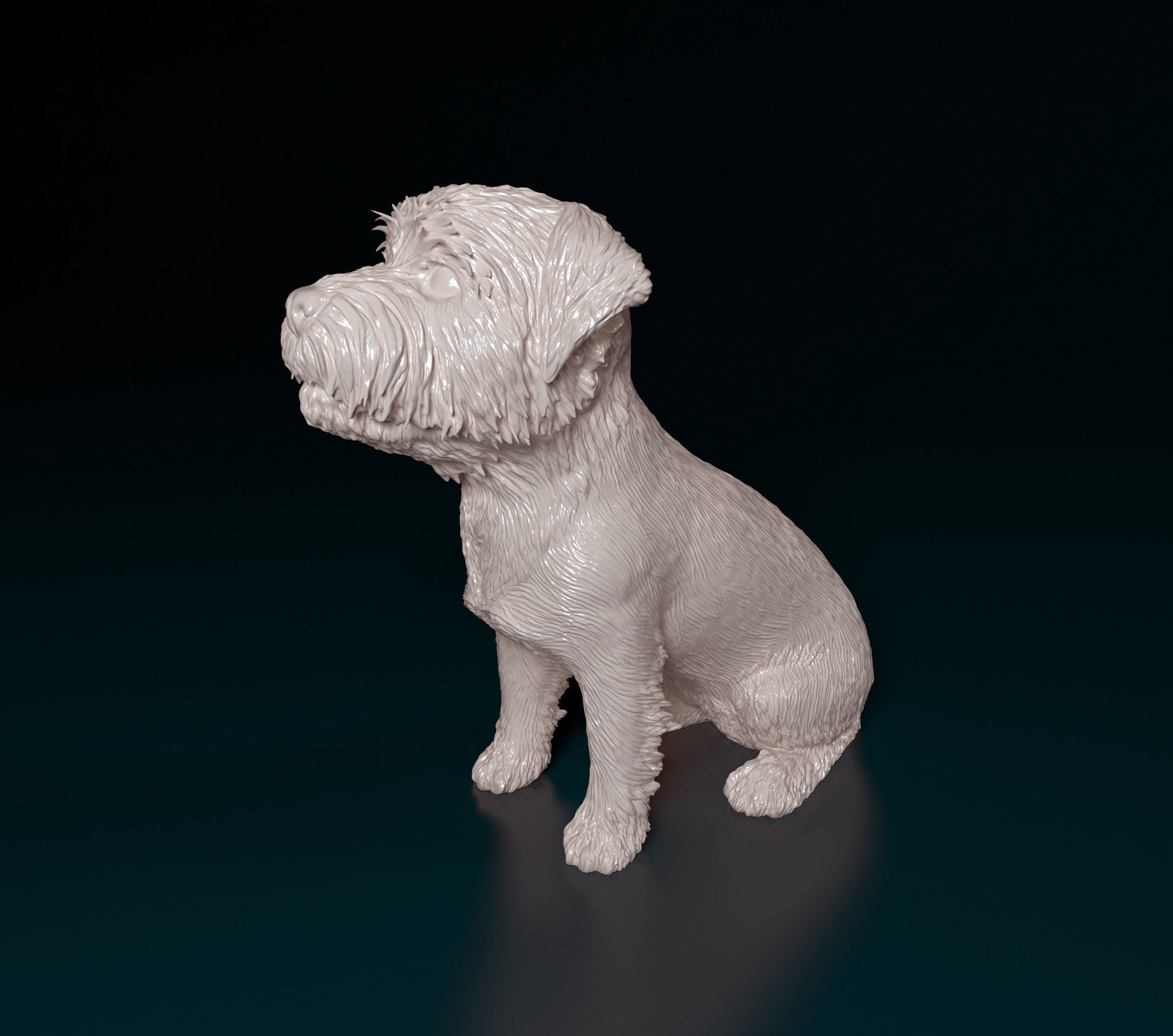 West highland white terrier sitting 3D print model_6